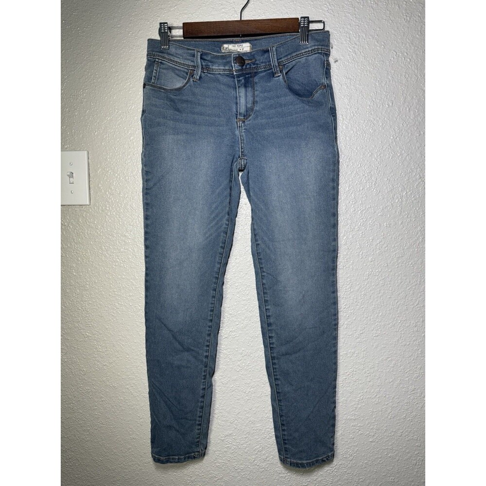 Free People Skinny Stretch Jeans Medium Wash Cropped Size 27